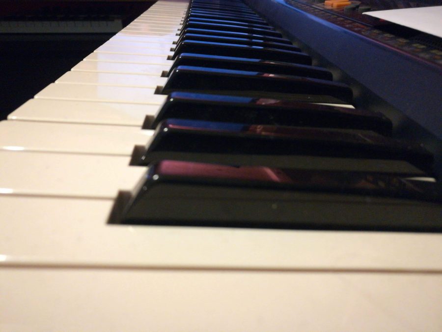 A photo of a musical keyboard.