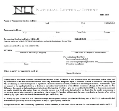 National Letter of Intent: Why do Athletes Sign it?