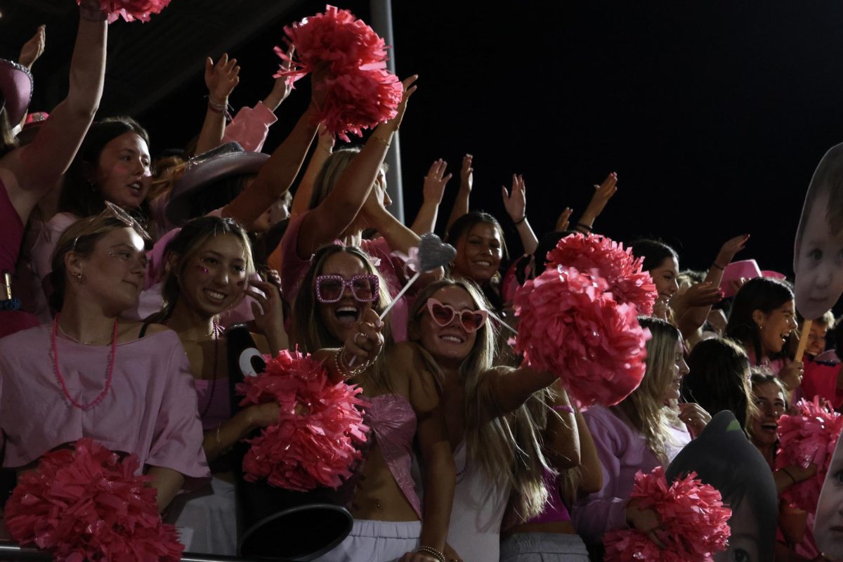 CHS students celebrate Pink Out during the  Varsity Football home game, courtesy of CHS Yearbook