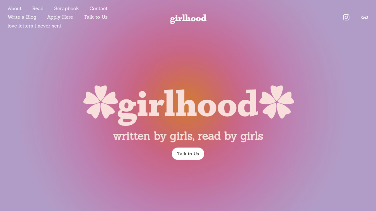 Home page of the Girlhood website