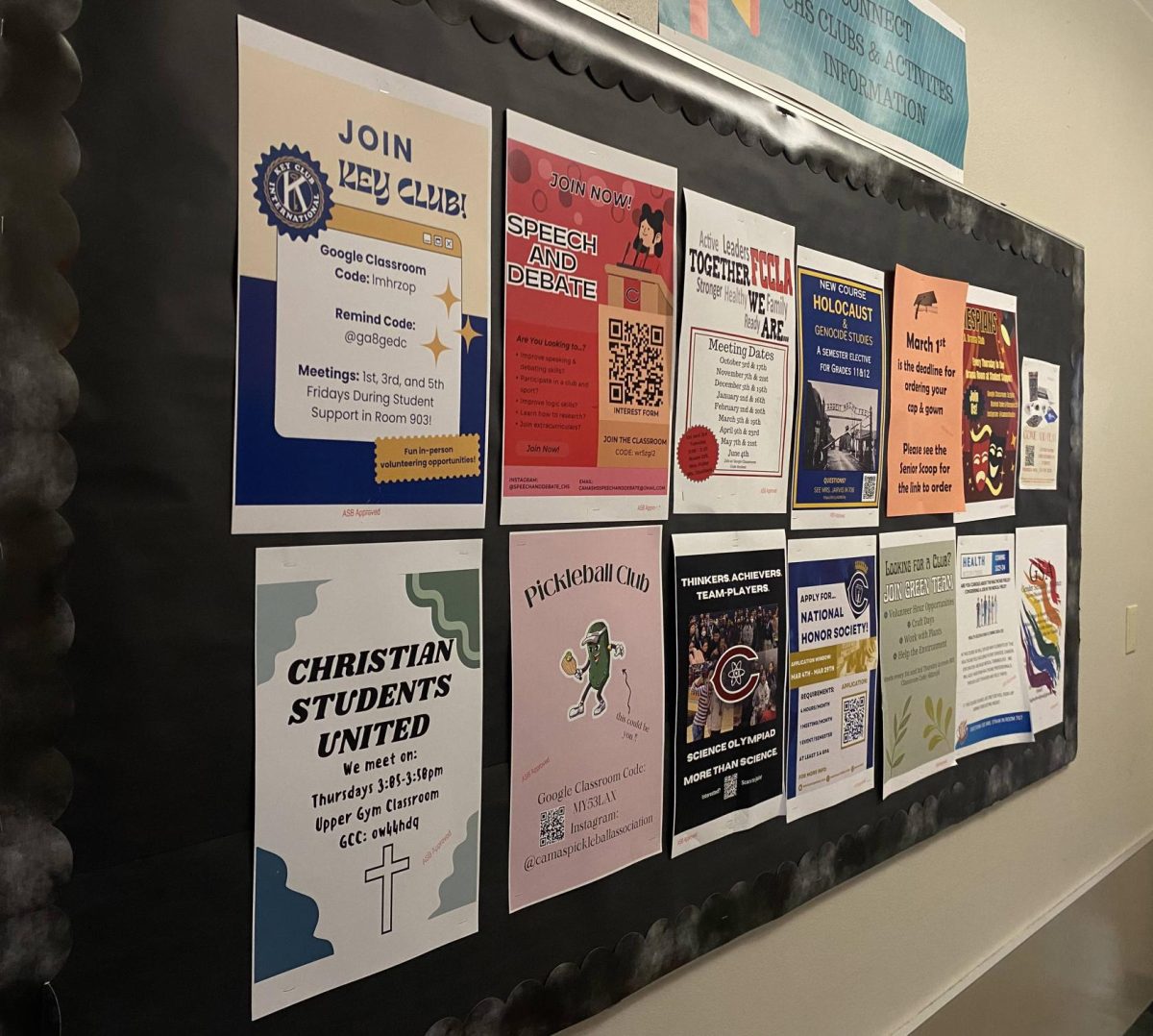 Club Poster Wall of CHS