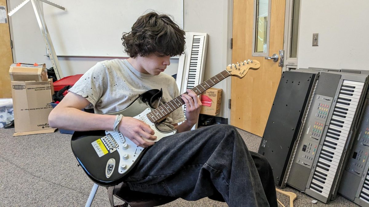 CHS sophomore Brody Paulson in songwriting class