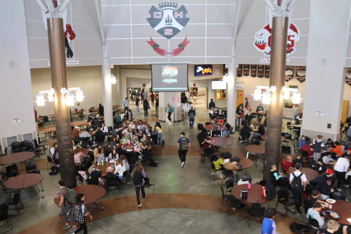 CHS students in the main commons (photo credit to CHS Yearbook)