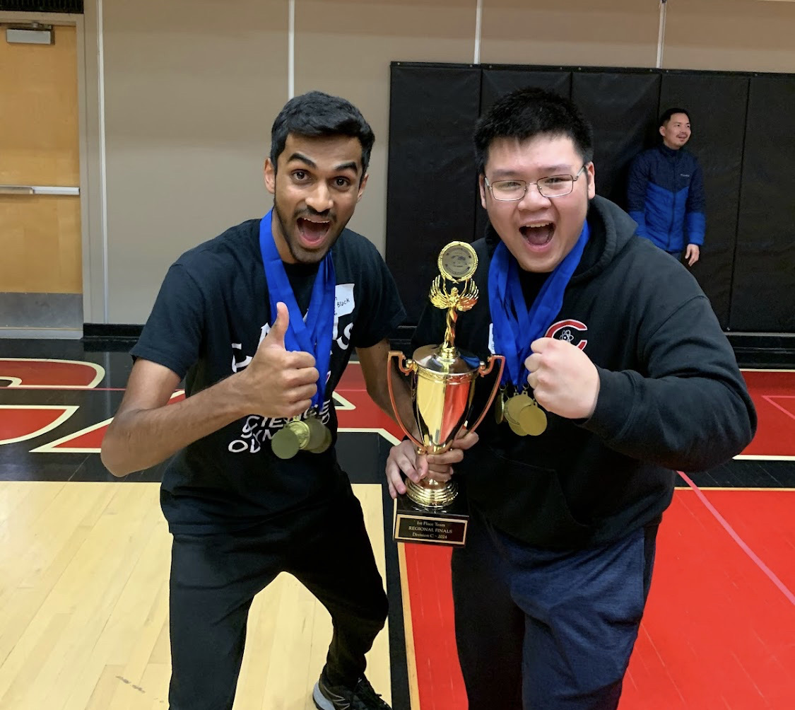 Nhan Truong (12) and Arvin Shyam (11) at Science Olympiad Regionals
