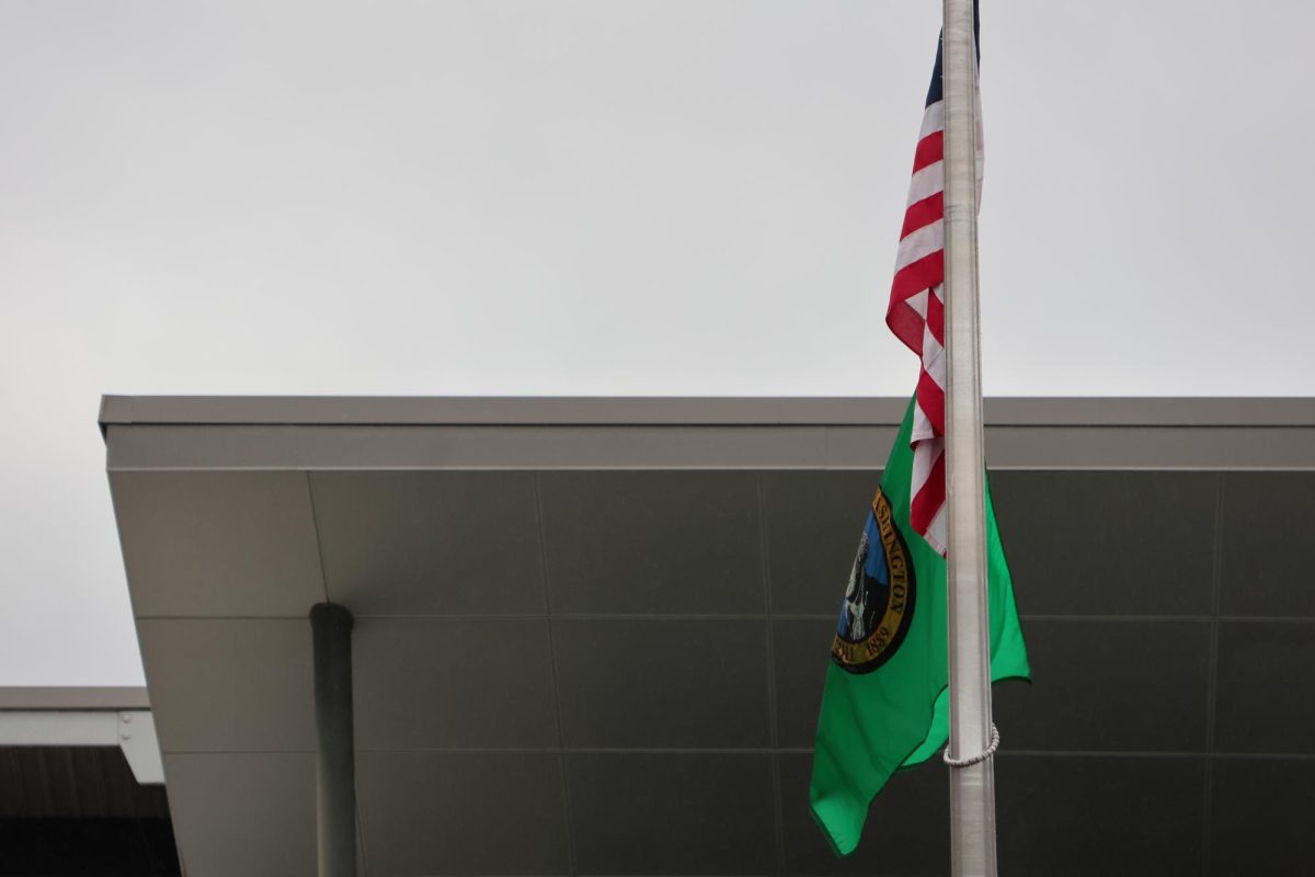 Flagpole outside CHS' main entrance