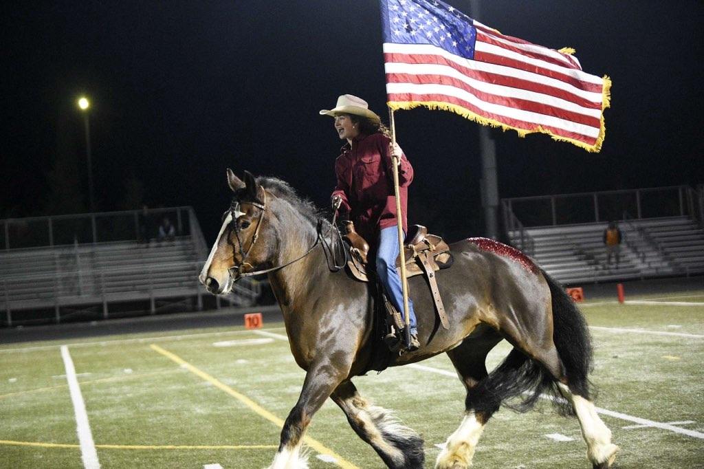 Riding To Victory: High Schoolers and Horses Boost Morale at Camas Playoff Game