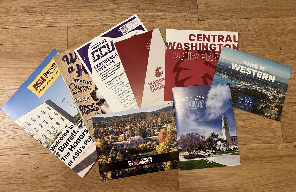  A collection of college pamphlets that can be used to research certain schools 
