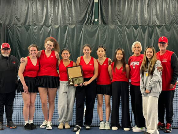 The CHS girls tennis team at bi-districts (courtesy of Greta Barbarskite)