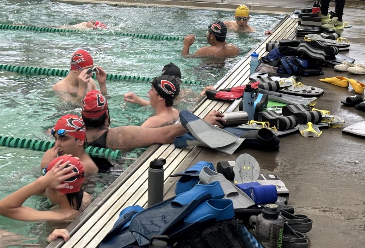 The boys swim team practicing (courtesy of Kelly Dean)