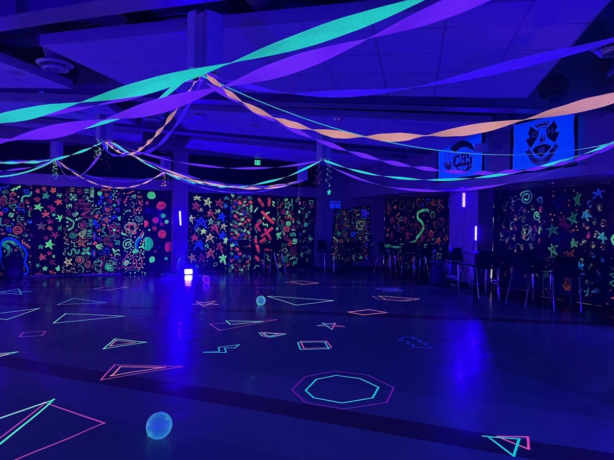 North Commons decorated for Glo-Lo 2025 (courtesy of Emily Parker)